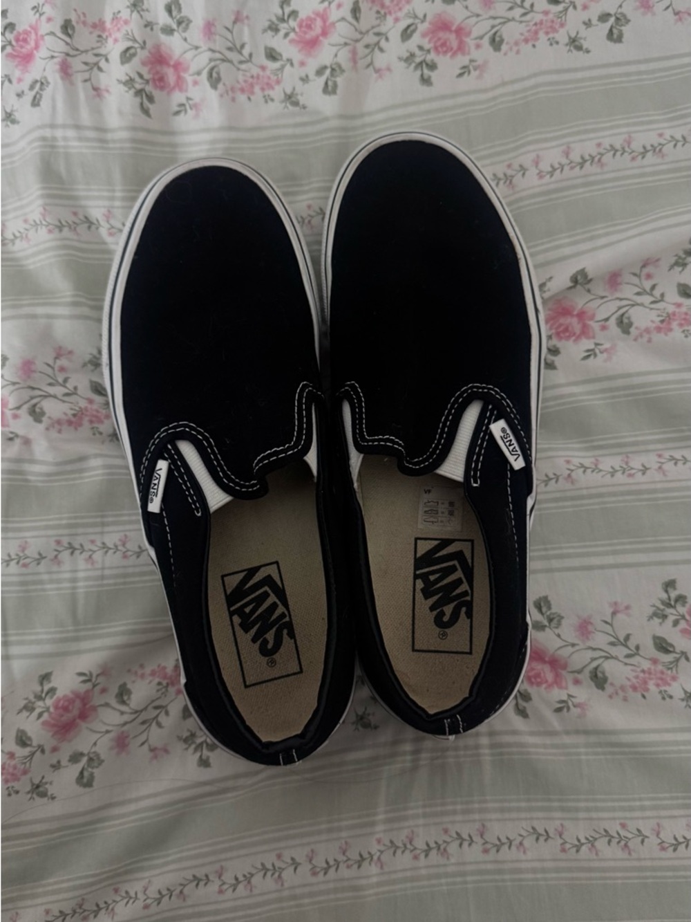 Vans Slip-On Platform Sneakers in Black and White